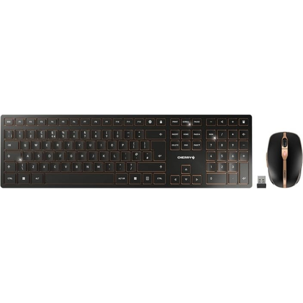 Cherry DW 9100 SLIM keyboard Mouse included Universal RF Wireless + Bluetooth QWERTY UK English Black