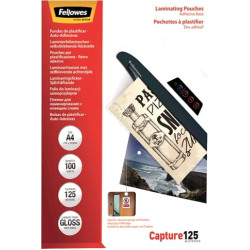 Fellowes Laminierfolie Selbstklebend A4 125Mikron glänz. 100
