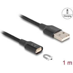Delock Magnetic USB Charging Cable black 1 m