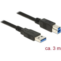 Kabelis USB3.0 AM > BM, 3.0m, melns, Delock