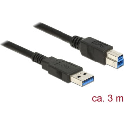 Delock Cable USB 3.0 Type-A male > USB 3.0 Type-B male 3.0 m black
