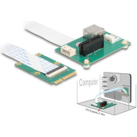 Delock Converter Mini PCIe male to PCI Express x1 Slot with flexible cable and USB Port