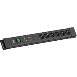 Bachmann CONNECTUS 6xCEE7/3, 1xGVS-Plus 1xSchalter 2,0m CEE7/7 Schwarz