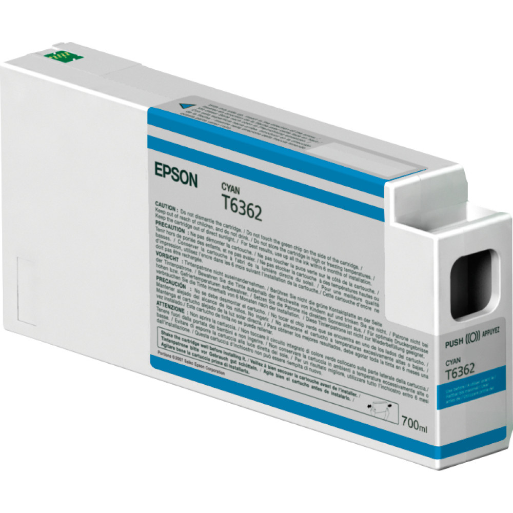 Epson Singlepack Cyan T636200 UltraChrome HDR 700 ml ink cartridge
