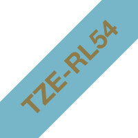 Brother TZE-RL54 marķēšanas lenta Gold on blue