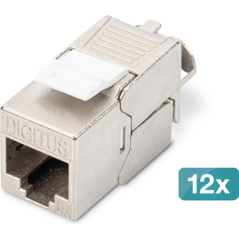Digitus CAT 6A Keystone module, shielded, tool-free mounting connection - 12 pcs.