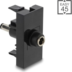 Delock Easy 45 Module DC 5.5 x 2.1 mm female to DC 5.5 x 2.5 mm male black