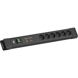 Bachmann CONNECTUS 6xUTE, 1xGVS 1xSchalter 2,0m CEE7/7 Schwarz
