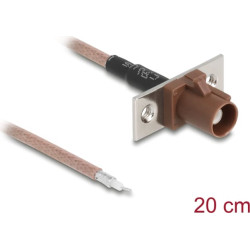 Delock Antenna Cable FAKRA F jack to open wires RG-316 20 cm 2 prepunched holes