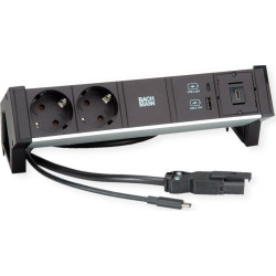 Bachmann DESK2 2x Schutzkontakt, 1x USB-C, USB Charger A&C 22W, GST18