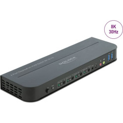 Delock DisplayPort 1.4 KVM Switch 8K 30 Hz with USB 5 Gbps and Audio