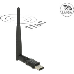 Delock USB 2.0 Dual Band WLAN ac/a/b/g/n Stick 433 Mbps with external Antenna