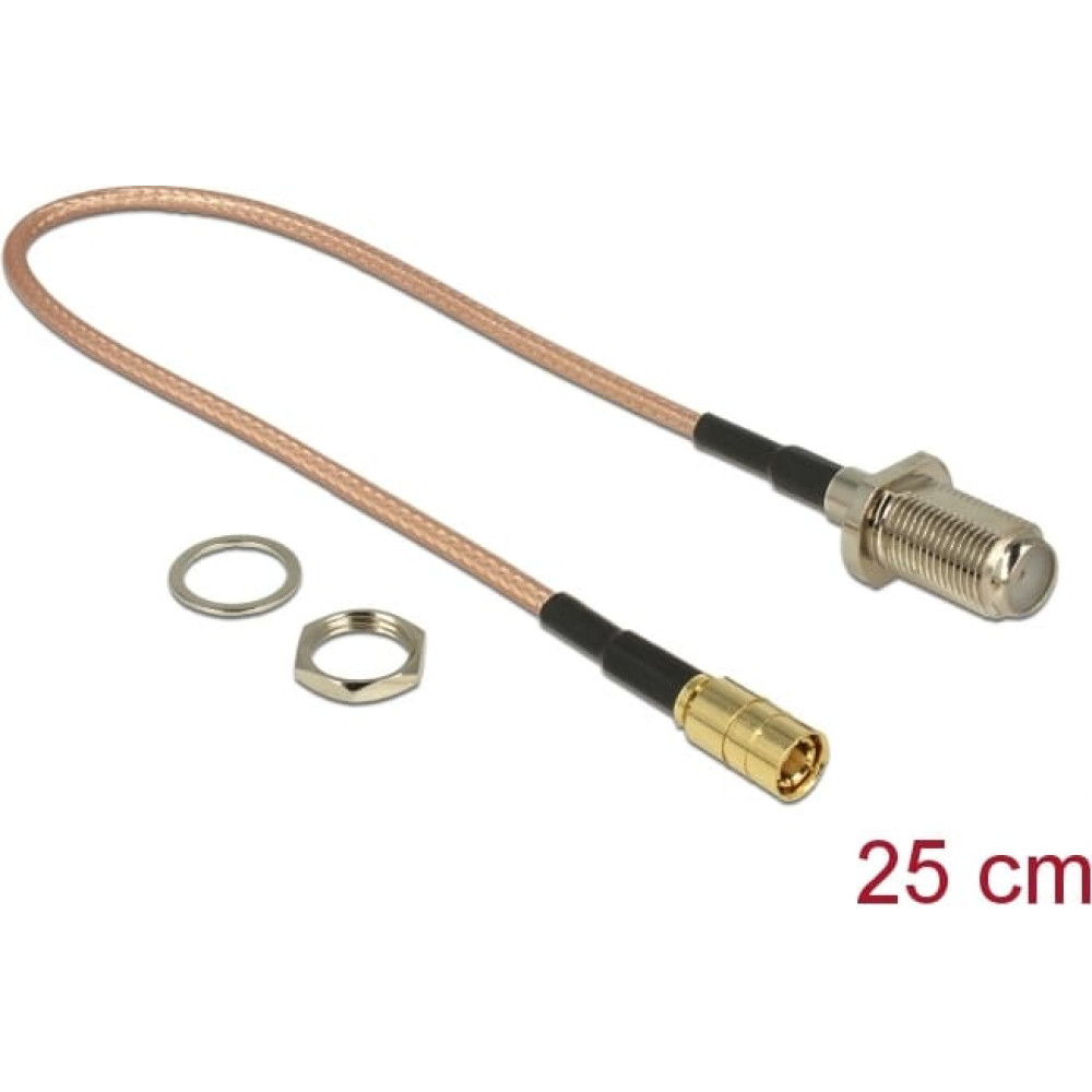 Delock Antenna cable F jack bulkhead > SMB plug RG-316 25 cm