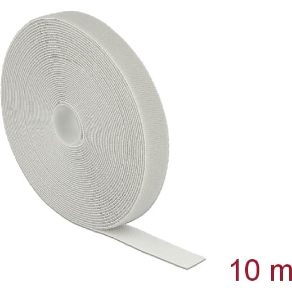 Delock Hook-and-loop tape on roll L 10 m x W 20 mm grey