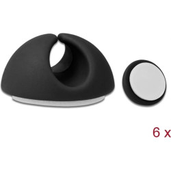 Delock Cable holder set self-adhesive 6 pieces black