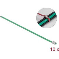 Delock Stainless Steel Cable Ties L 200 x W 4.6 mm green 10 pieces