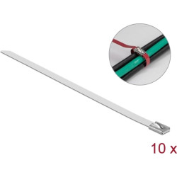 Delock Stainless Steel Cable Ties L 200 x W 7.9 mm white 10 pieces