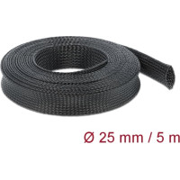 Delock Braided Sleeve stretchable 5 m x 25 mm black