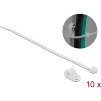 Delock Mounting Clamp 9.5 mm with Cable Tie L 200 x W 4.8 mm white