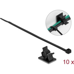 Delock Cable Clamp 37 x 18 mm with Cable Tie L 300 x W 4.8 mm black