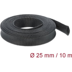 Delock Braided Sleeving stretchable 10 m x 25 mm black