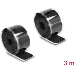 Delock Hook-and-loop pad on roll self-adhesive 45 x 50 mm - length 3 m black