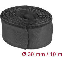 Delock Woven Sleeve with Hook-and-Loop Fastener heat-resistant 10 m x 30 mm black