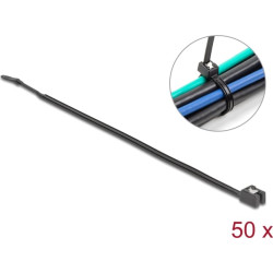 Delock Cable Tie self-cutting L 370 x W 4.8 mm 50 pieces black