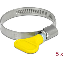 Delock Butterfly Hose Clamp stainless steel 400 SS 32 - 50 mm 5 pieces yellow