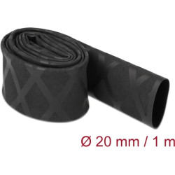 Delock Heat Shrink Tube X-pattern non-slip 1 m x 20 mm black
