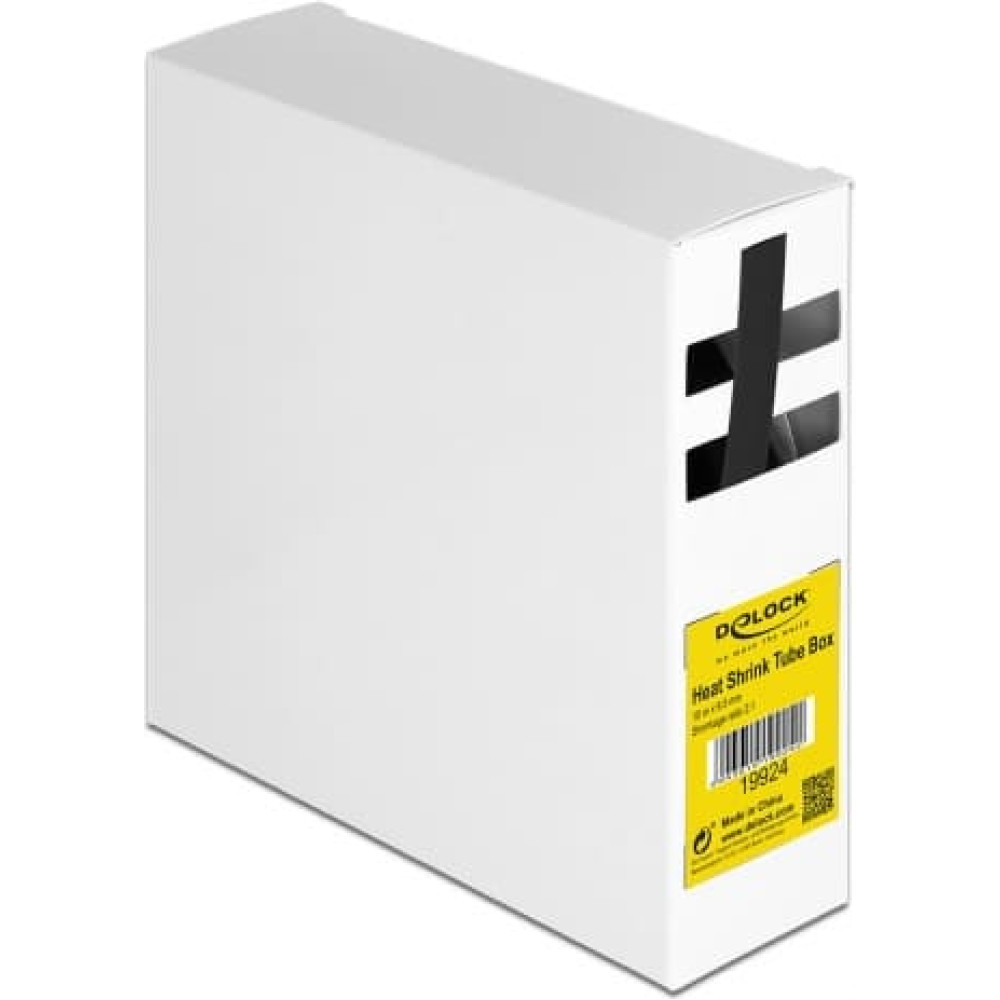 Delock Heat shrink tube box, Shrinkage ratio 2:1, 10 m x 9.5 mm black