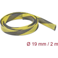 Delock Braided Sleeve stretchable 2 m x 19 mm black-yellow