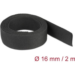 Delock Fabric heat shrink tube 2 m x 16 mm shrinkage ratio 2:1 black
