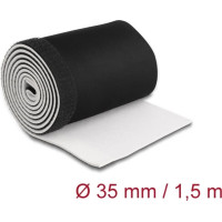 Delock Cable sleeve neoprene flexible with hook-and-loop fastener 1.5 m x 135 mm black / white