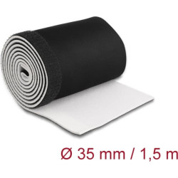 Delock Cable sleeve neoprene flexible with hook-and-loop fastener 1.5 m x 135 mm black / white