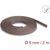 Delock Braided Sleeve rodent resistant stretchable 2 m x 6 mm brown