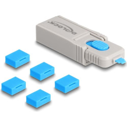 Delock USB Port Blocker Set for USB Type-A female port 5 pieces + Lock tool