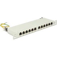 Delock 10″ Patch Panel 12 Port Cat.6A 0.5 U grey
