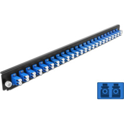 Delock 19″ Splice Box Front Panel 24 port LC Duplex blue