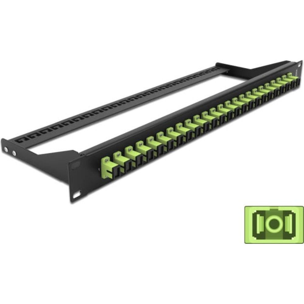 Delock 19″ Fibre Patch Panel 24 port SC Simplex limegreen