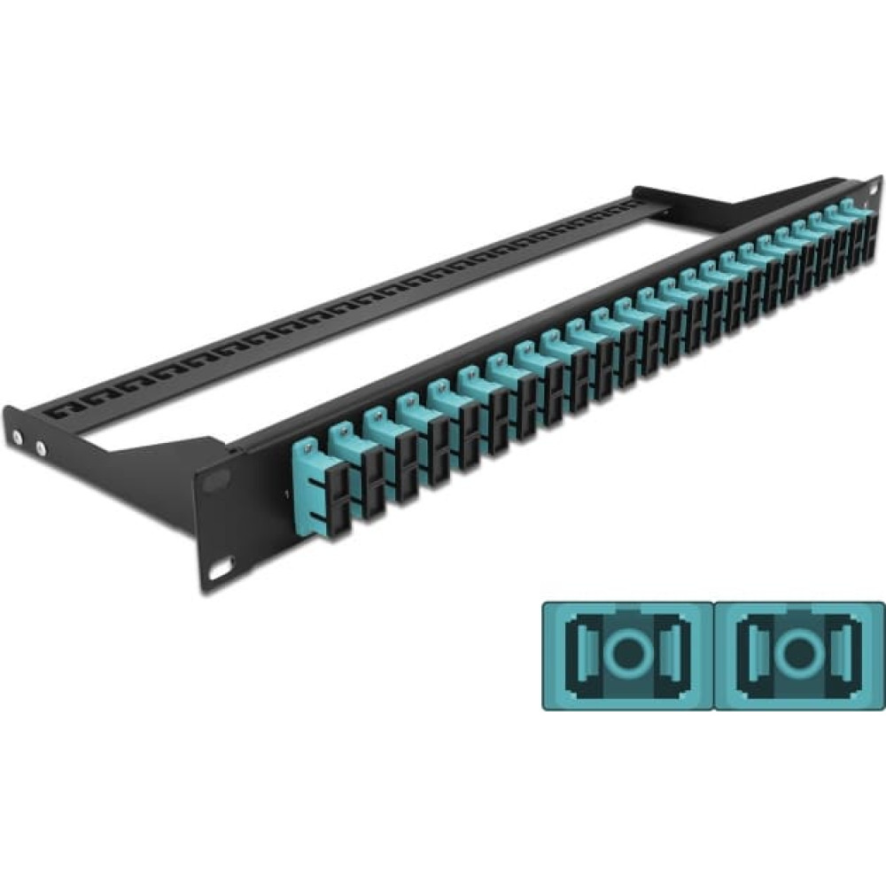 Delock 19″ Fibre Patch Panel 24 port SC Duplex aqua