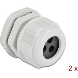 Delock Cable Gland PG21 for round cable with three cable entries grey 2 pieces