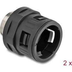 Delock Conduit Fitting with brass external thread M32 black 2 pieces