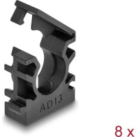 Delock Cable sleeve holder with locking clip 13 mm 8 pieces black