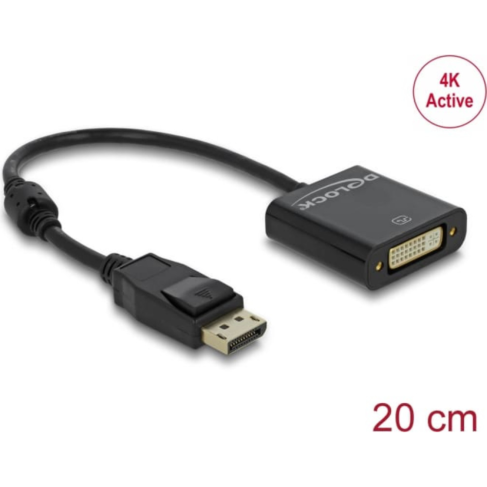 Delock Adapter Displayport 1.2 male  DVI female 4K Passive black