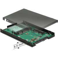 Delock 2.5″ Converter SATA 22 pin > 1 x mSATA / 1 x CFast - 9.5 mm