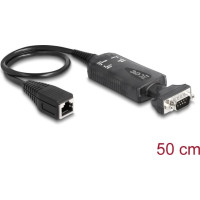 Delock Converter Ethernet LAN RJ45 10/100 Mbps jack to serial RS-232 DB9 male with nuts