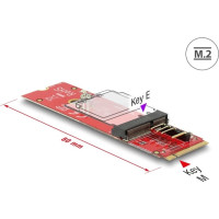 Delock Converter M.2 Key M male > M.2 Key E slot for USB and PCIe modules