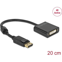 Delock Adapter DisplayPort 1.2 male to DVI female 4K Active black