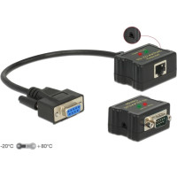 Delock Extender RS-232 DB9 female RJ45 female to RS-232 DB9 male RJ45 female ESD protection 1200 m range extended temperature range